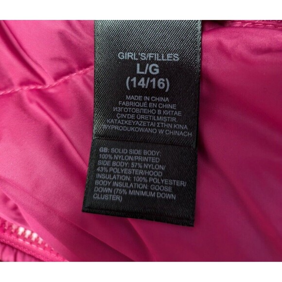 The North Face Girls Large 14/16  Puffer Jacket Reversible Down Pink Plaid - Picture 3 of 16